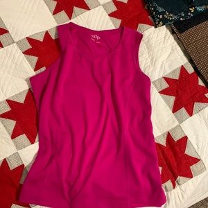Hot pink tank with flattering shaping